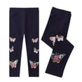 thumbnail image 1 of Esaierr Girls Butterfly Embroidered Leggings Toddler Spring Autumn Outside Bottoms Kids Comfortable Long Pants 2-7Y Versatile Spring Fall Trousers, 1 of 7