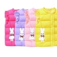 thumbnail image 1 of Esaierr Baby Kids Ruffles down Cotton Vest for Girls 2-10 Years Crewneck Cartoon White Rabbit Waistcoat Versatile Warm Sleeveless Jacket Winter down Tops, 1 of 6