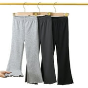 Esaierr Girls Flare Leg Bell Bottom for Kids Toddler 3-12Y Fall Flare Pants Big Girls Flare Leggings Baby Sport Flare Active Pant