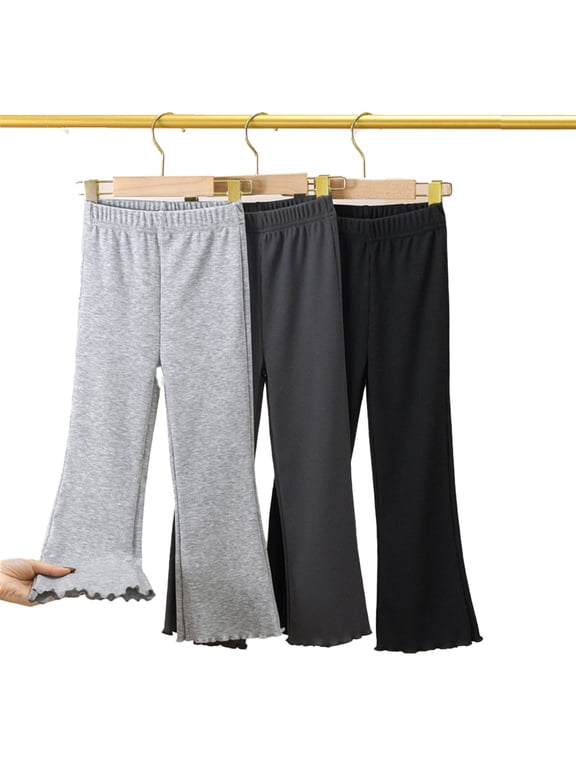 Girls Flare Leg Bell Bottom for Kids Toddler 3-12Y Fall Flare Pants Big Girls Flare Leggings Baby Sport Flare Active Pant