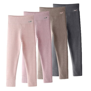 Esaierr Girls Fleece Leggings for Kids Toddler High-Waisted Bottoming Solid Colors Warm Pants Winter Fleece Lined Tights for 3-12 Years Old