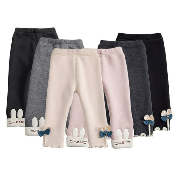 Esaierr Girls Fleece Lined Leggings for Kids Baby 6M-6Y Newborn Warm Cotton Stretch Pants Tights Pants Toddler Winter Thick Thermal Leggings