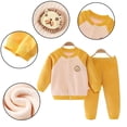 thumbnail image 1 of Esaierr Girls Fleece Thermal Underwear Set Baby Newborn Top + Long Pants Winter Clothes Set for 3M-24Y, 1 of 5