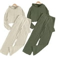 thumbnail image 1 of Esaierr Girls Knit Sweatshirt Pants 2Pcs Outfit Set for Kids Teen Knit Hooded Sweatsuit Top + Long Pants Set Spring Winter Fall Clothes Big Girls Tracksuits Sets for 8-14Years, 1 of 8
