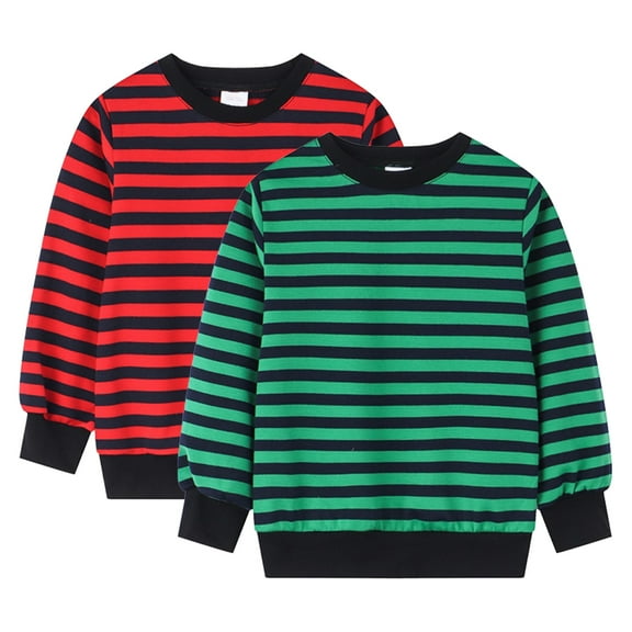 Esaierr Girls Pullovers Sweatshirt for Kids Toddler,Baby Long Sleeved Striped Sweatsuit Round Neck Casual Little Big Girls Spring Fall Clothes Tops ,Size 4-12T