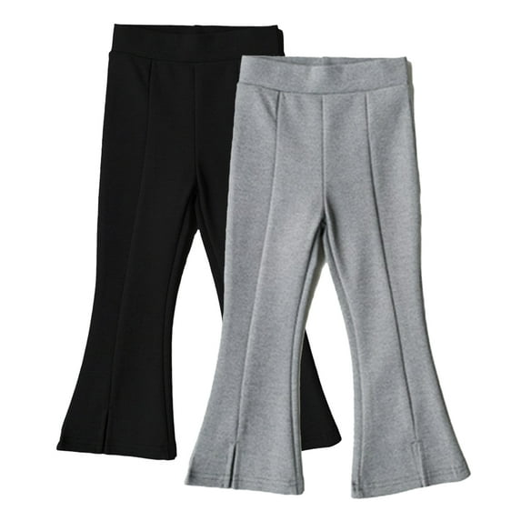 Esaierr Girls Spring Autumn Bell Bottom for Kids Baby 1- 10Y Toddler Flare Pants Cross High Waisted Flare Pants Solid Color Flare Leggings Bootcut Pants