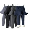 thumbnail image 1 of Esaierr Girls Winter Skirted Leggings Fleece Lined Leggings with Ruffle Skirt Warm Thick Cotton Tights for Toddler Kids, 1 of 9