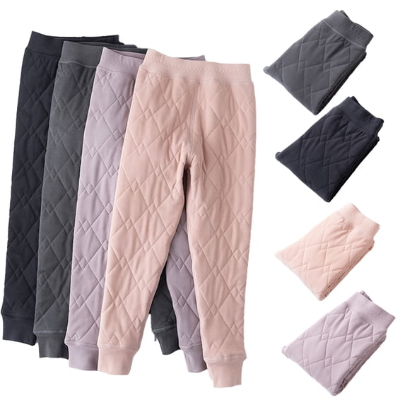 Esaierr Toddler Kids Girls Winter Warm Leggings Cotton Fleece Lined Leggings Classic Pants for 3-12Y