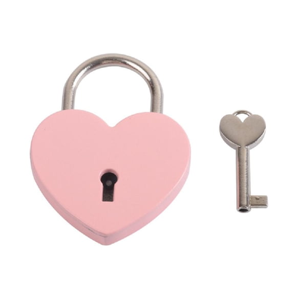 Esaierr Heart Shaped Padlock,Mini Metal Lock with Key Padlock Couple Wishing Lock 2.3x1.7in