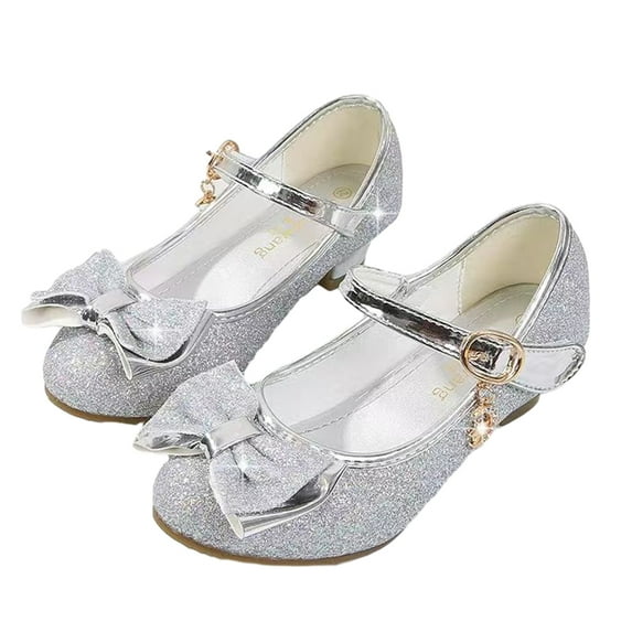 Esaierr Kid Toddler Girls Bow Dress Shoes Princess High Heels Party Wedding Flower Girls Flats Shoes