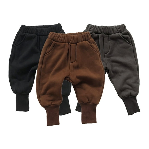 Esaierr Kids Baby Boys Boys Girls Fleece Sweatpants 2-7Y Toddler Thick Trousers Elastic Waist Casual Active Pants Warm Autumn Winter Fleece Sweatpants Winter Pants