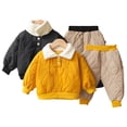 thumbnail image 1 of Esaierr Kids Baby Boys Girls 2pcs Autumn Winter Outfit Unisex Toddler Thick Warm Cotton Top and K Warm Pants Set,Toddler Long Sleeve Lapel Pullove Elastic Pants Warm Clothes Set,1-5T, 1 of 8