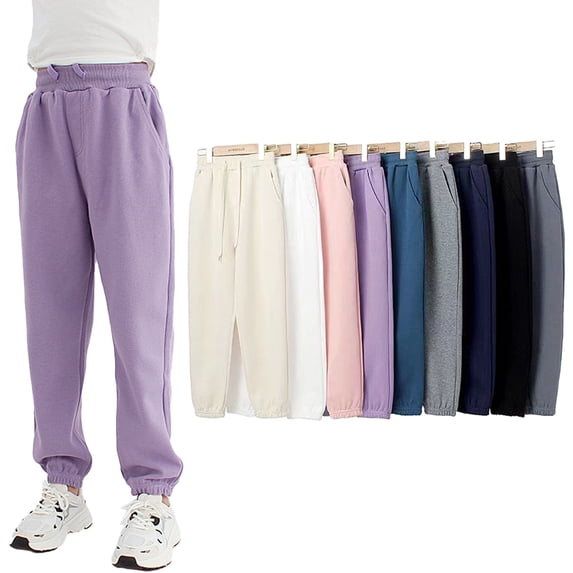 Esaierr Kids Baby Boys Girls Spring Autumn Sweatpants Kid Solid Color Casual Elastic Waist Active Pants Trousers 3-10Y Unisex Toddler Jogger Pants Sweat Pants