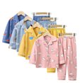 thumbnail image 1 of Esaierr Kids Baby Boys Girls Spring Fall Pajamas Pj Outfit Set Little Boys Girls 2Pcs Long-Sleeve Loungewear Outfit Toddler Sleepwear Jammies Outfit Button Cartoon Cute Sleep Set,Size 1-10Y, 1 of 9