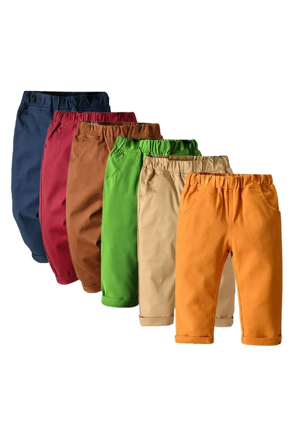 Kids Baby Boys Pants 9M-10Y Baby Cotton Casual Pants Elastic Infant Casual Waist Toddler pring Autumn New School Uniform Pants