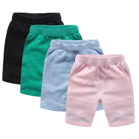 Esaierr Kids Baby Boys Shorts Pants 9M-10T Toddle Summer Athletic Knitted Shorts Elastic Solid Color Sports Shorts Soft Infant Cotton Casual Pants with Pockets