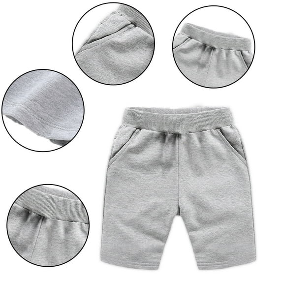 Esaierr Kids Baby Boys Shorts Pants 9M-10T Toddle Summer Athletic Knitted Shorts Elastic Solid Color Sports Shorts Soft Infant Cotton Casual Pants with Pockets