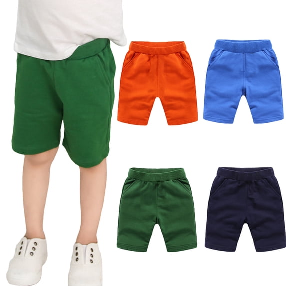 Esaierr Kids Baby Boys Shorts Pants 9M-10T Toddle Summer Athletic Knitted Shorts Elastic Solid Color Sports Shorts Soft Infant Cotton Casual Pants with Pockets