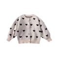 thumbnail image 1 of Esaierr Kids Baby Girl Love Cardigan for Toddler Sweater for 12M -7T Long Sleeve Button Knit Cotton Sweater Spring Autumn Girl Cardigan, 1 of 5