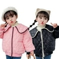 thumbnail image 1 of Esaierr Kids Baby Girls Autumn Winter Jacket,Toddler Lapel Button Doll Collar Short Cotton Outwear Fleece Cotton Coats for 3-11Y, 1 of 8