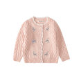 thumbnail image 1 of Esaierr Kids Baby Girls Cardigan Sweaters Hand-Embroidered Small Flowers Button Tops Outwear for 12M-6Y Spring Autumn Coat Jacket, 1 of 6