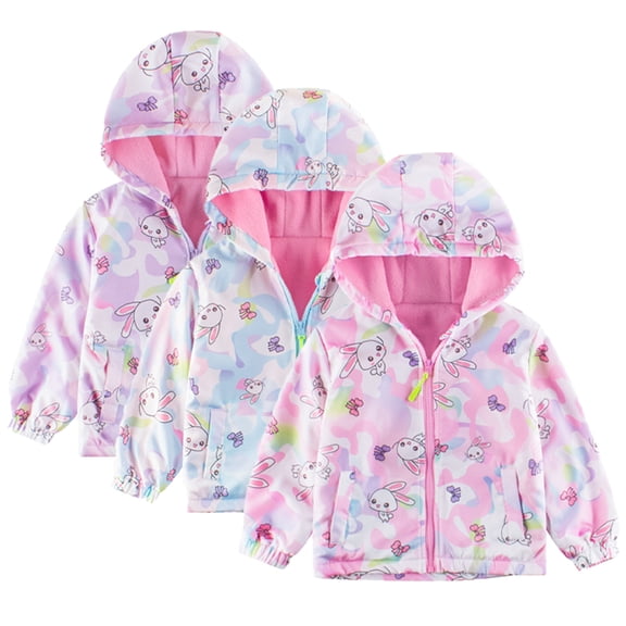 Esaierr Kids Baby Girls Hooded Jacket Outwear for Girls 1-5Y Toddler Fall Winter Hoodie Fleece Outwear Sweatshirt Printing Spring Autumn Hoodie Stormtrooper Coats