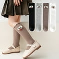 thumbnail image 1 of Esaierr Kids Baby Girls Knee High Socks Kids Girl Mid-Calf Knee High Socks Girls Uniform Knee High Socks Stockings Youth Big Girls Casual Dress Socks Long Tube 2 Pairs for 3-12Y, 1 of 6