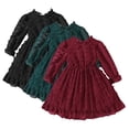thumbnail image 1 of Esaierr Kids Baby Girls Long Sleeve Dress A-Line Casual Dresses 2-7 Years Toddler Lace Bowknot Princess Dress Party Gown for Spring Autumn, 1 of 8