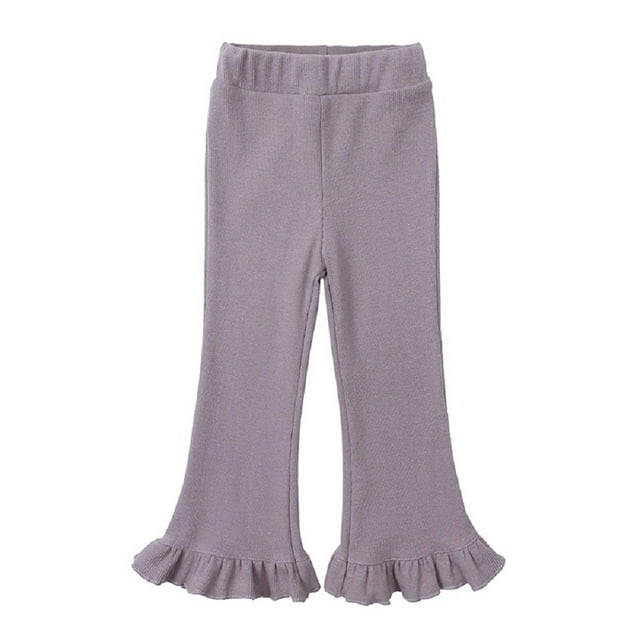 Esaierr Kids Baby Girls Stretch Cotton Flare Pants Infant Toddler Solid
