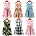 thumbnail image 1 of Esaierr Kids Baby Girls Summer Floral Dresses Teen Sleeveless Cute Flower Skirt Breathable Dress Versatile Print Dress Party Dress for 3-12T, 1 of 8