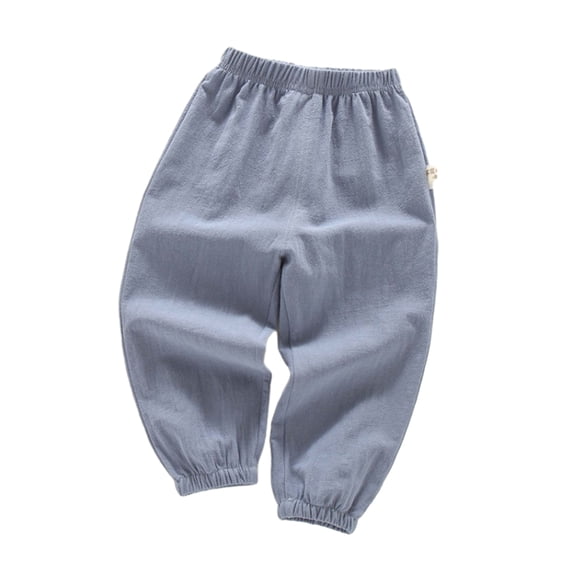 Esaierr Kids Baby Jogger Pants for Boys Girls Cotton Linen Elastic Long Pants Bloomers Casual Joggers Mosquito Pants Soft Athletic Pants for 1-5T