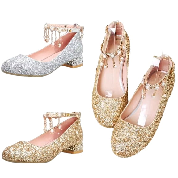 Esaierr Kids Baby Mary Jane Shoes for Girls Princess Shoes for Girls,Princess Shoes Toddler Littler Girls Dress Shoes Wedding Party Heels Flats for Kid