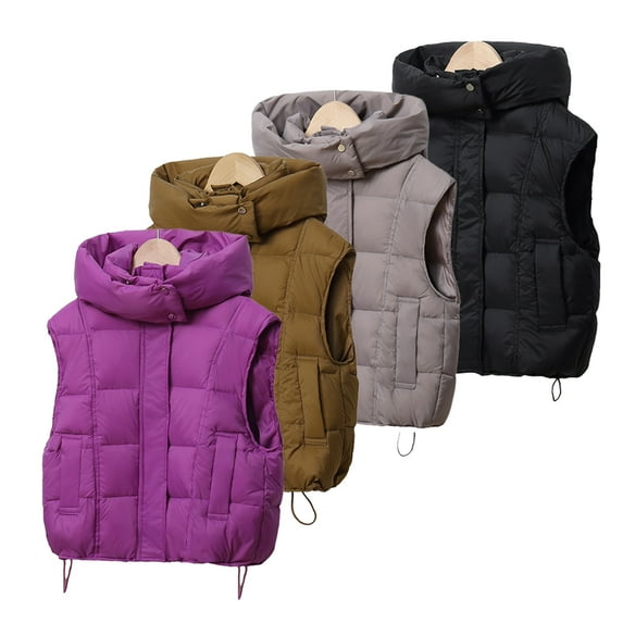 Esaierr Kids Boys Winter Puffer Vest Jacket Outwear Toddler Baby Hooded Thickened Warm Padded Sleeveless Jacket Coats Long Sleeve Zip-Up Light Casual Warm Waistcoat Outwear for 1-8 Years