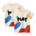 thumbnail image 1 of Esaierr Kids Baby Short Sleeve T-Shirts for Girls,Toddler Tees Summer Crewneck Cotton T-Shirts Cartoon Soft Cute Shirt Tops Girl Clothes for 1-8Y, 1 of 6