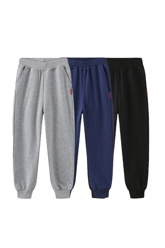 Kids Baby Spring Fall Sweatpants for Boys Girls Teen Cotton Active Jogger Pants Solid Color Trousers Bottoms Unisex Toddler Elastic Waist Pants with Pockets for 1-14Y