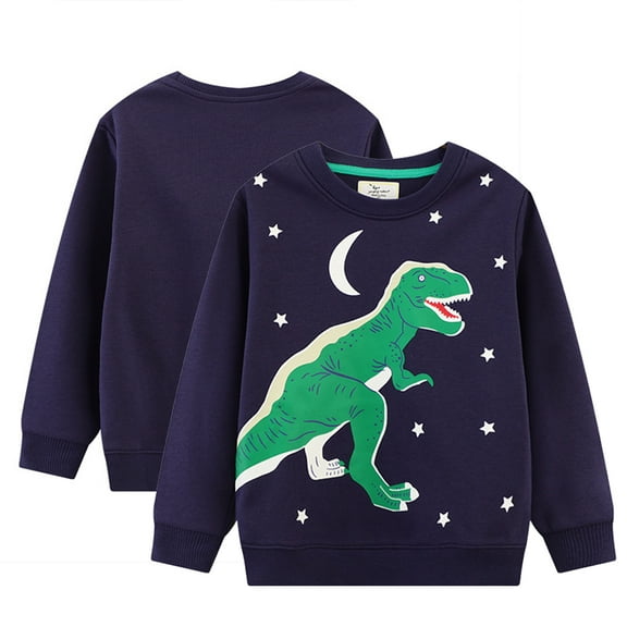 Esaierr Kids Baby Spring Fall Sweatshirts for Boys,Toddler Cotton Cartoon Sweatsuit Top Long Sleeve Casual Sweat Shirt Dinosaur Tees Pullover for 2-8Years