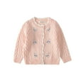 thumbnail image 1 of Esaierr Kids Baby Sweater Cardigan Toddler Embroidered Flower Jacket Long Sleeve Button Stripe Tops, 1 of 5
