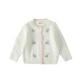 thumbnail image 1 of Esaierr Kids Baby Sweater Cardigan Toddler Embroidered Flower Jacket Long Sleeve Button Stripe Tops, 1 of 5
