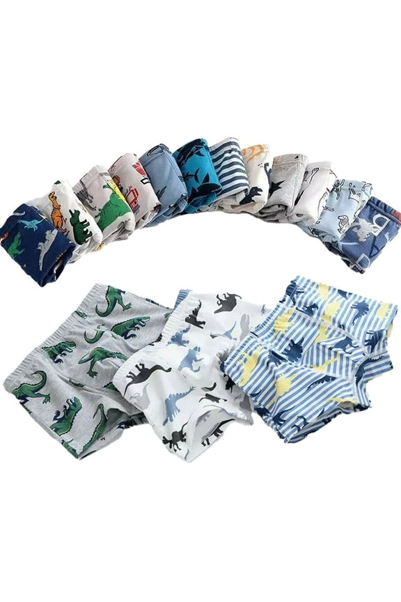 Kids Baby Underwear Breathable for Boys,Baby Cotton Boxer Briefs Training Boyshorts 3Pack Little Boys Soft Dinosaur Cartoon Shorts Pants Boxer Briefs,Size 3-8T