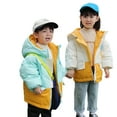 thumbnail image 1 of Esaierr Kids Baby Winter Hooded Puffer Jacket for Girls Autumn Winter Warm Puffer Outwear Toddler Cute Lightweight Thickened Warm Kid down Jacket Coat for 2-8Y, 1 of 4