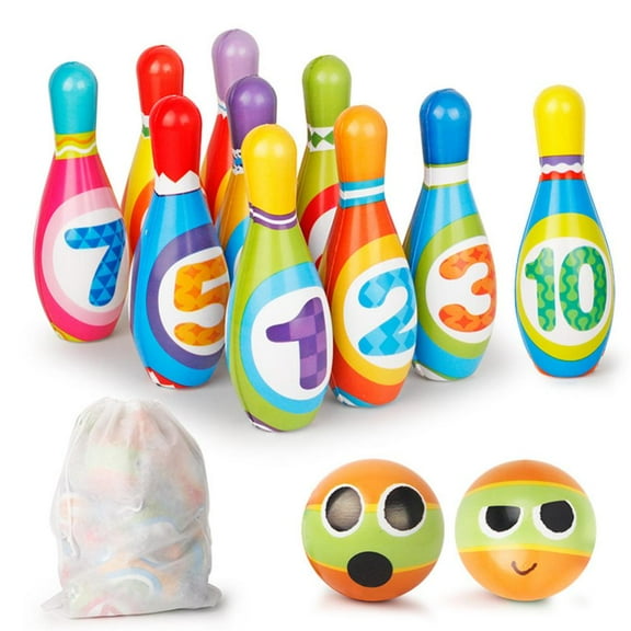 Esaierr Kids Bowling Set / Toddler Toy Bowling Ball Printed With Number Toy Gift Outdoor Sports Toy
