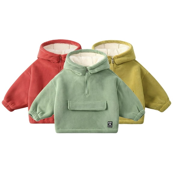 Esaierr Kids Boys Girls Hoodies Fleece Sweatshirts Jacket Toddler Padded Sweatshirt Pullover Fall Winter Warm Tops Sweater for 1-10 Years