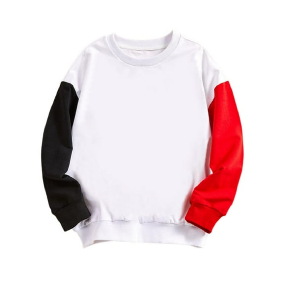 Esaierr Kids Boys Girls Long Sleeve T-Shirt Cotton Toddler Color Blocking Bottom Shirt Sweatshirt