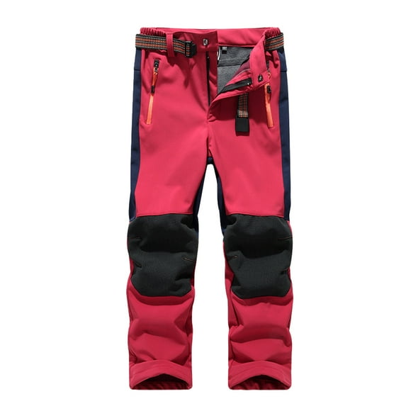 Esaierr Kids Boys Girls Snow Pants Trousers with Reinforced Knees and Seat Toddler Teen Waterproof Warm Pants Winter Windproof Punch Pants for 5-14Y