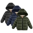 thumbnail image 1 of Esaierr Kids Boys Girls Solid Color Cotton Coats for Toddler Winter Warm Hooded Cotton Jacket 1-5 T Puffer Lightweight Outerwear, 1 of 6