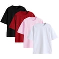 thumbnail image 1 of Esaierr Kids Boys Girls Summer T Shirts Teenagers Unisex 100% Cotton Short Sleeve Tops Toddler Crewneck Solid Tees for 3-14 Year（drop Shoulder), 1 of 8