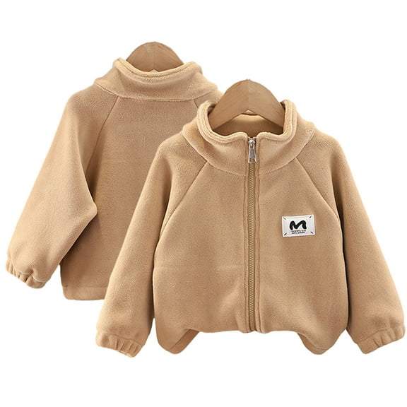 Esaierr Kids Boys Girls Warm Cotton Coats Jacket Shirt,Toddler Long Sleeved Zipper Shirt Cardigan Jacket Knit Top for 9 Months-5 Years Old