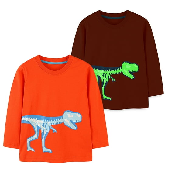 Esaierr Kids Boys Long Sleeve Tops Tees Shirts for Toddler Baby Dinosaur T Shirt Pullover Crewneck T-Shirts Autumn Top for 2-7Y