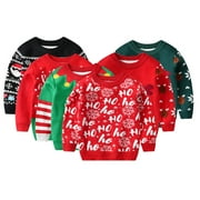 Esaierr Kids Christmas Sweater for Toddler Boys Girls Knit Sweater Pullover Top Cardigan Autumn Winter Warm Long Sleeve Sweater for 2-8Y