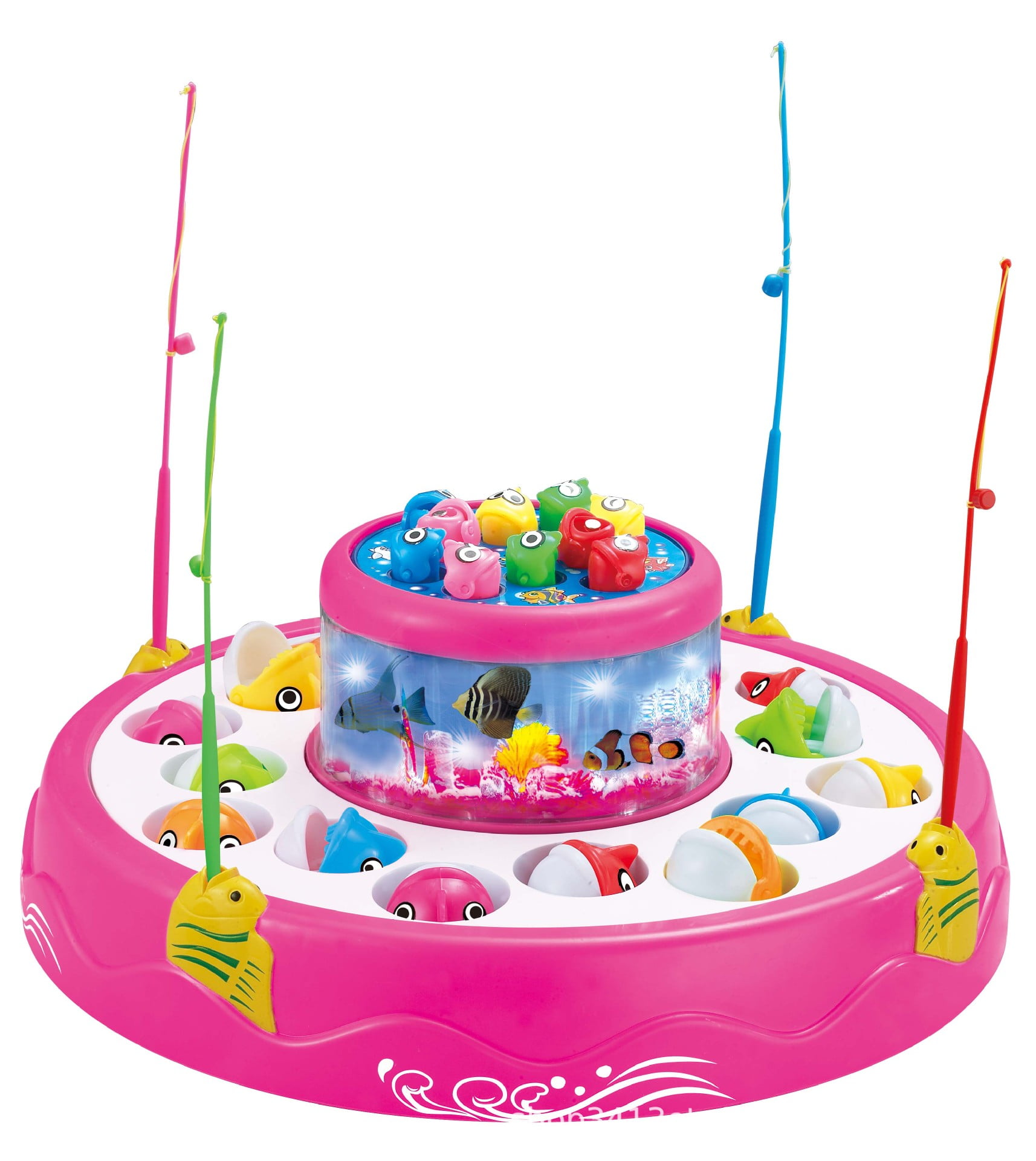 Magnetic Board Fishing Game Toy, Fashionable 2 Layer 4 Poles Light
